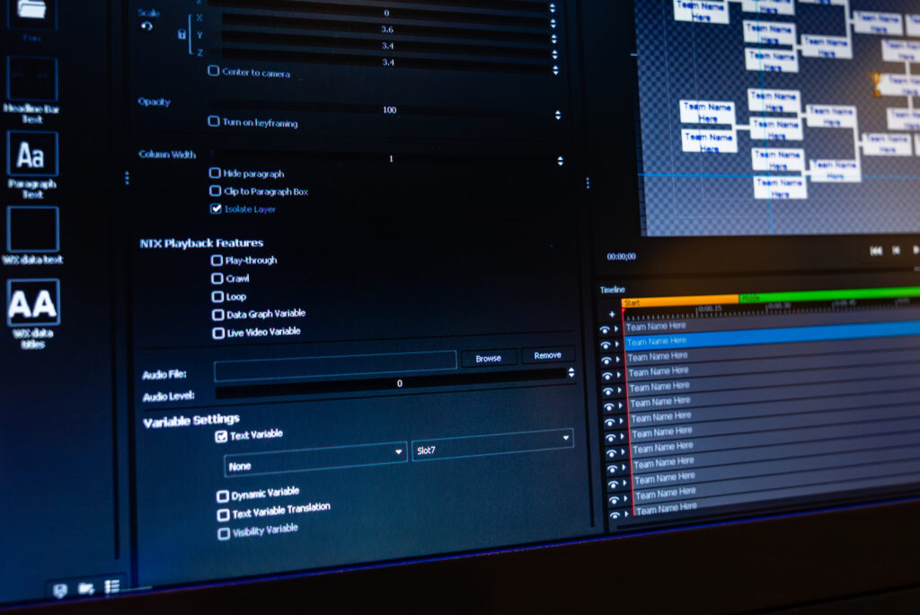 Assigning variables in NewBlue's Titler Live CG software